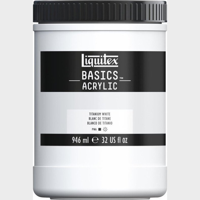 Liquitex - Basics Akrylmaling - Titanium White 946 Ml