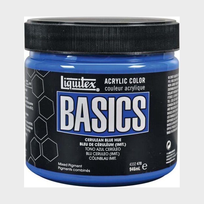 Liquitex - Basics Akrylmaling - Cerulean Blue Hue 946 Ml