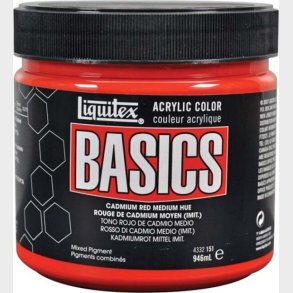Liquitex - Basics Akrylmaling - Cadmium Red Medium Hue 400 Ml