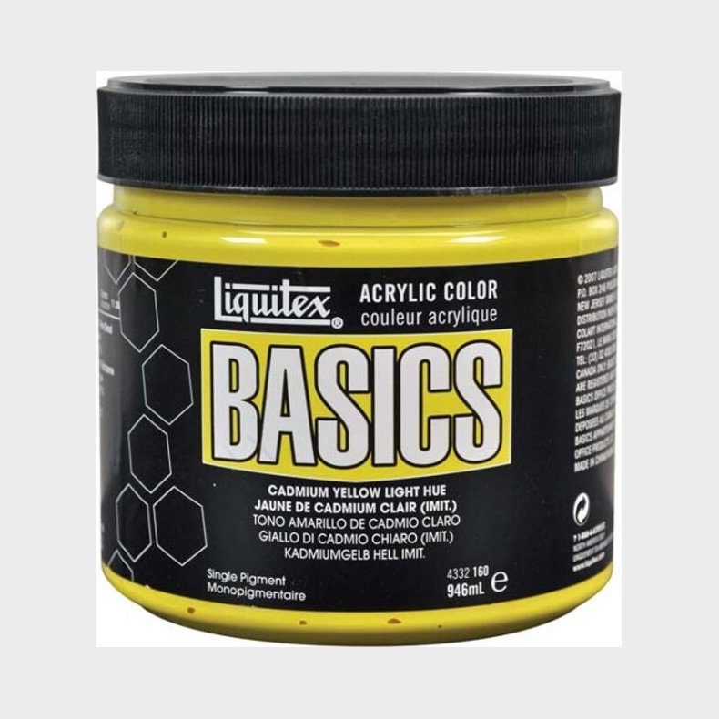 Liquitex - Basics Akrylmaling - Cadmium Yellow Light Hue 946 Ml