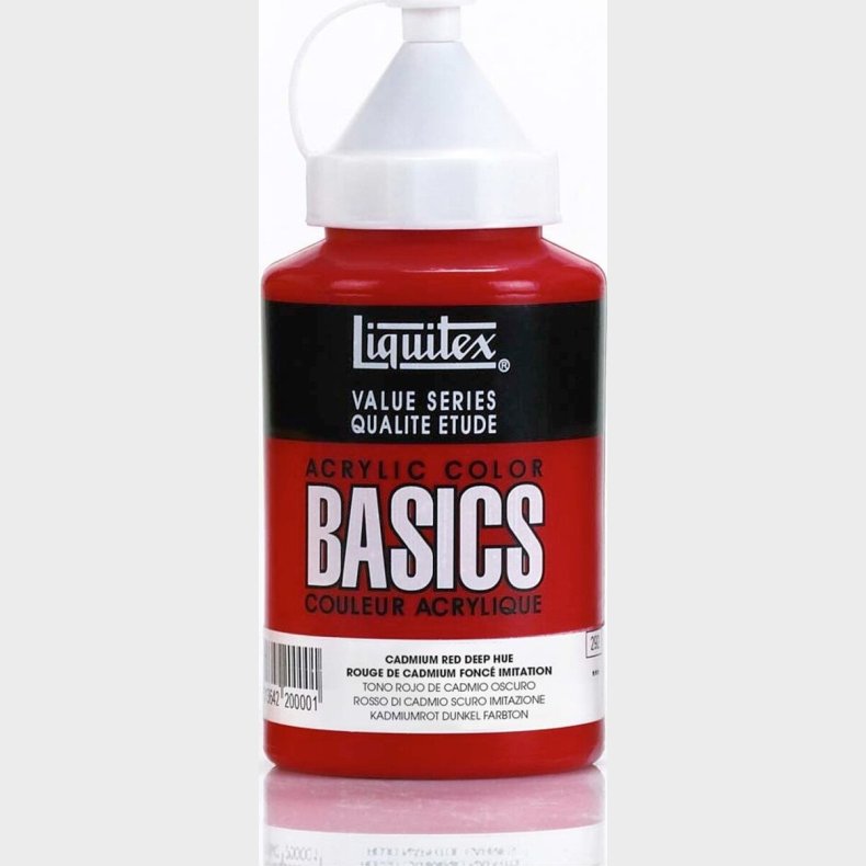 Liquitex - Basics Akrylmaling - Cadmium Red Deep 400 Ml