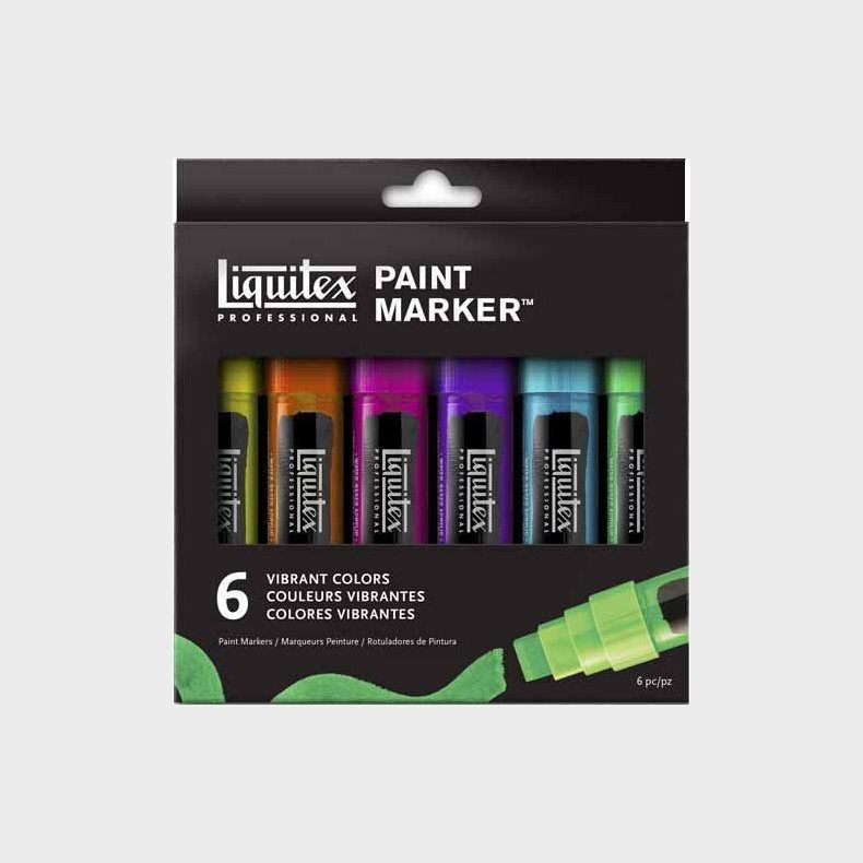 Liquitex - Paint Marker Wide Tusser - Vibrant - 6 Farver