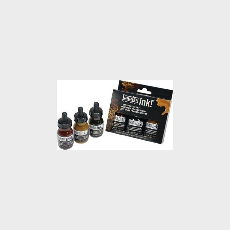 Liquitex - Acrylic Ink - Akryl Blk - Transparent Set 3-pak