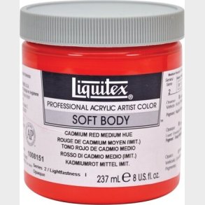 Liquitex - Soft Body Akrylmaling - Cadmium Red Medium Hue 237 Ml