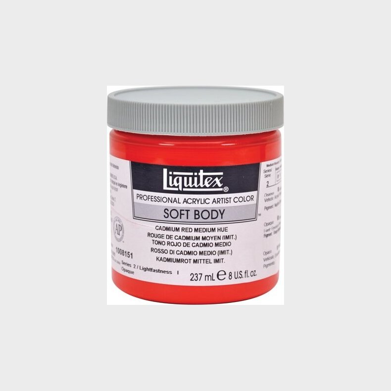 Liquitex - Soft Body Akrylmaling - Cadmium Red Medium Hue 237 Ml