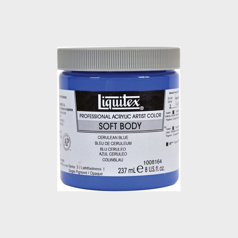 Liquitex - Soft Body Akrylmaling - Cerulean Blue 237 Ml