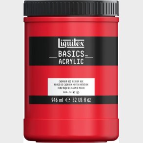 Liquitex - Basics Akrylmaling - Cadmium Red Medium Hue 946 Ml