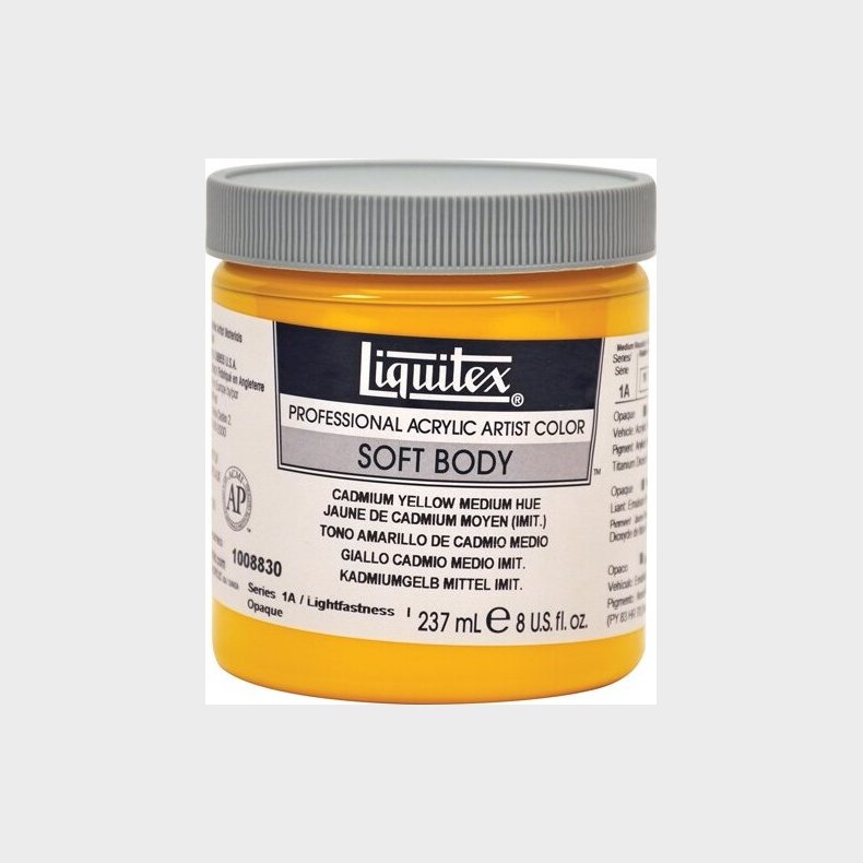 Liquitex - Akrylmaling - Soft Body - Cadmium Yellow Medium Hue 237 Ml