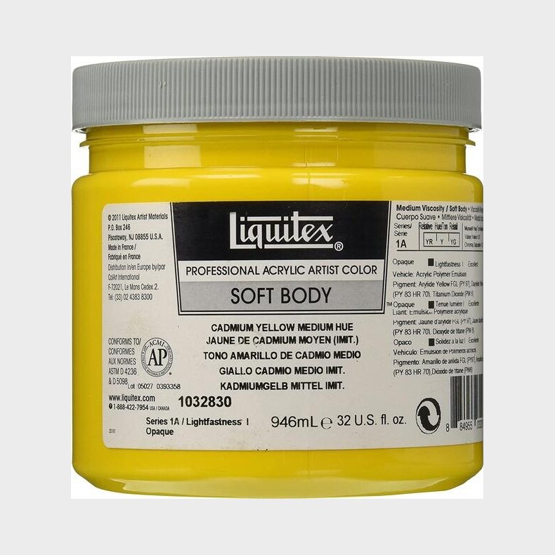 Liquitex - Akrylmaling - Soft Body - Cadmium Yellow Medium Hue 830