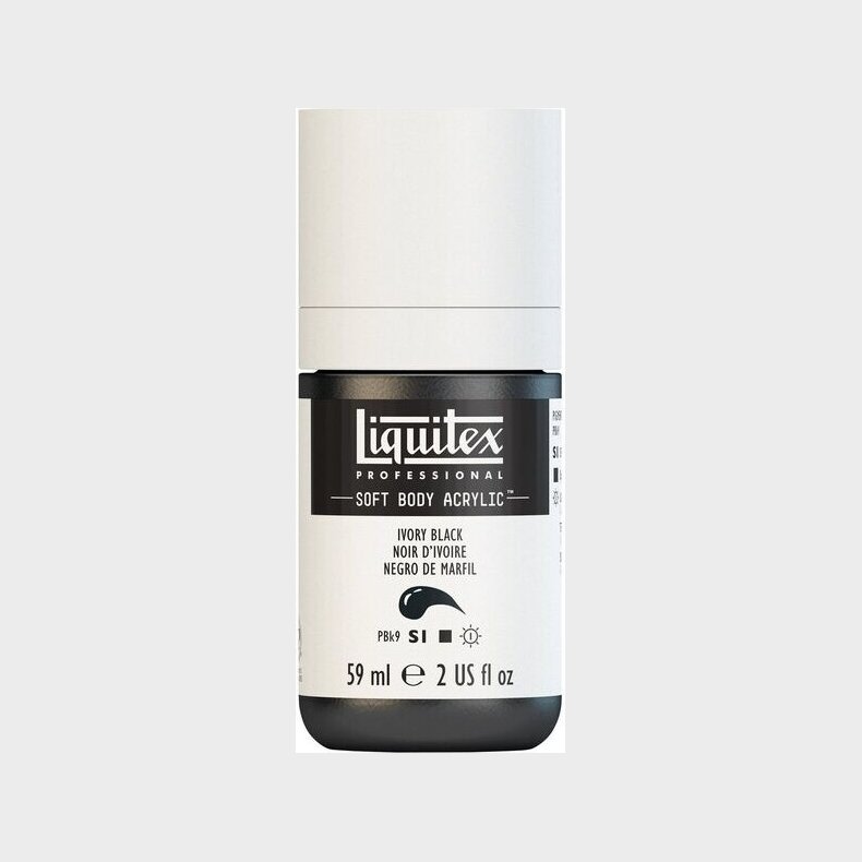 Liquitex - Akrylmaling - Soft Body - Ivory Black 59 Ml