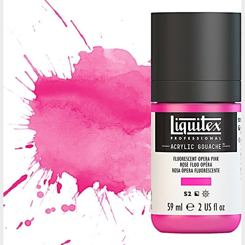 Liquitex - Gouache Akrylmaling - Fluorescent Opera Pink 59 Ml