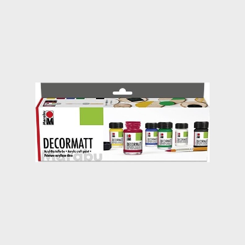 Marabu - Decormatt Mat Akrylmaling - 6x15 Ml