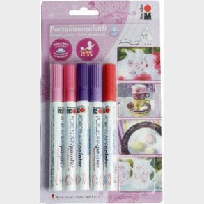 Glas Og Porcelnstusser - Pastel Farver - 5 Stk - Marabu