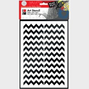 Marabu - Art Stencil - Skabelon - Chevron Mnster
