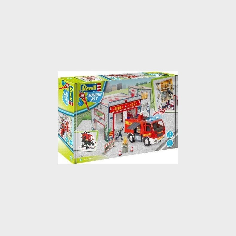 Revell Junior Kit - Brandstation Med Brandbil - 1:20 - 125 Dele