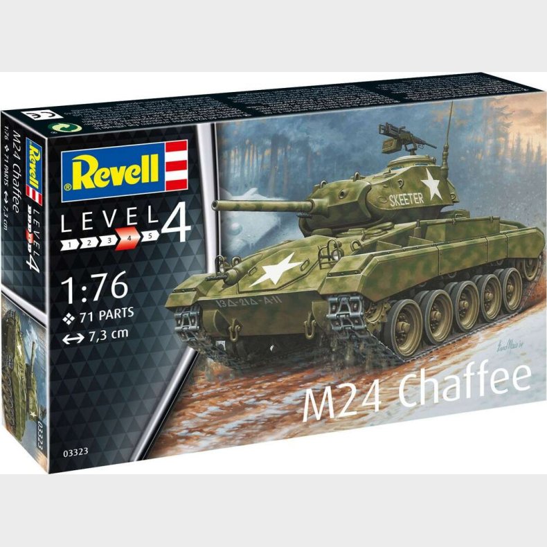 Revell - M24 Chaffee Tank Byggest - 1:76 - Level 4 - 03323