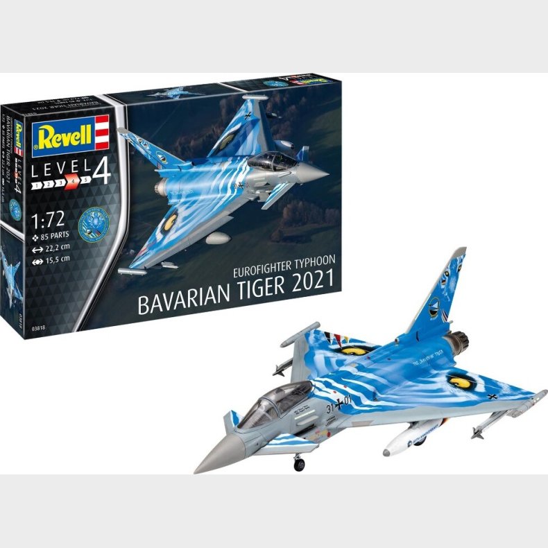 Revell - Eurofighter Typhoon Bavarian Tiger Modelfly Byggest - 1:72 - Level 4 - 03818