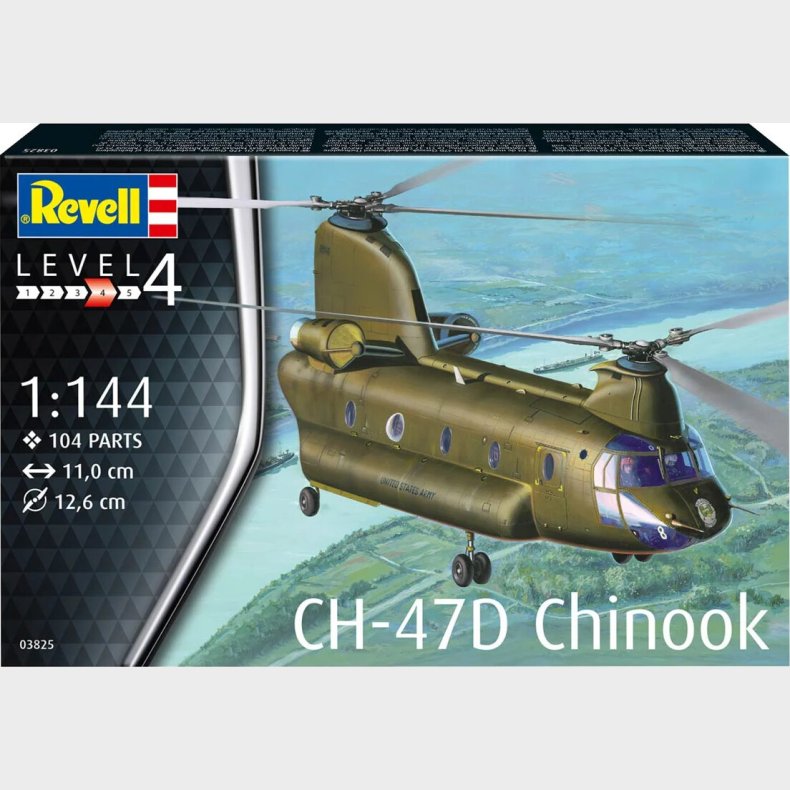 Revell - Chinook Ch-47d Model - 1:144 - Level 4 - 03825