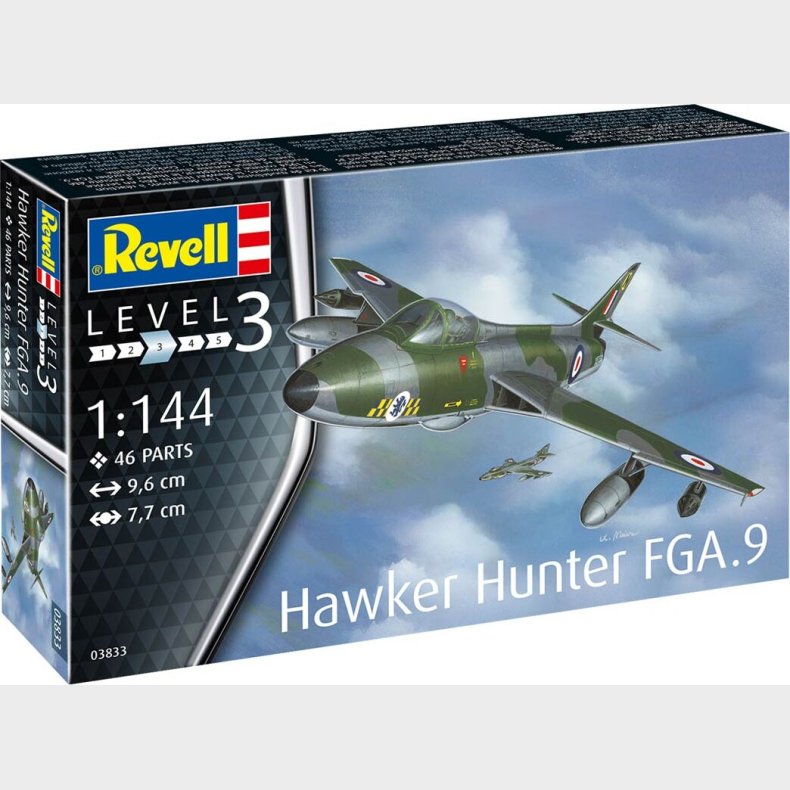 Revell - Hawker Hunter Fga.9 Fly Byggest - 1:144 - Level 3 - 03833
