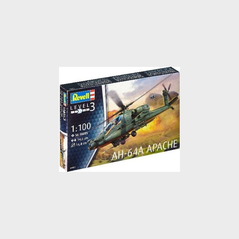 Revell - Ah-64a Apache Byggest - 1:100 - Level 3 - 04985