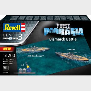 Revell - First Diorama Bismarck Battle Byggest - Level 3 - 05668