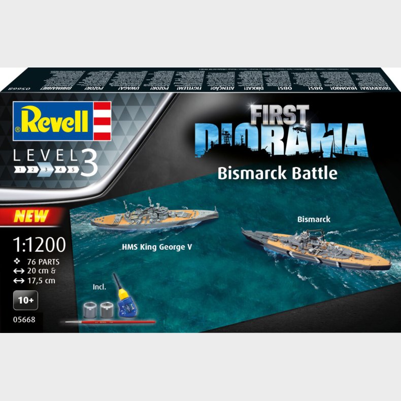 Revell - First Diorama Bismarck Battle Byggest - Level 3 - 05668