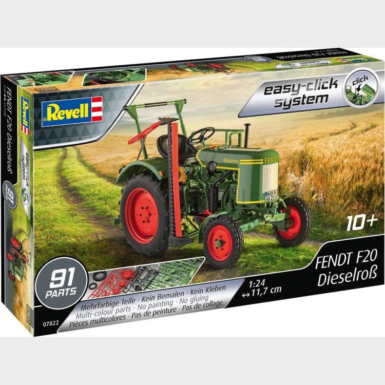 Revell - Fendt F20 Traktor Byggest - 1:24 - Easy-click - 07822
