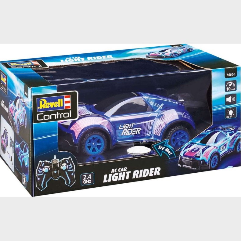 Fjernstyret Racerbil Med Lys - Light Rider - 1:16 - Revell Control