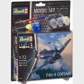 Revell - F4u-4 Corsair Male Byggest Modelfly - Level 3 - 63955