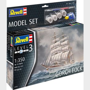 Revell - Gorch Fock Skib Byggest Inkl. Maling - 1:350 - Level 3 - 65432