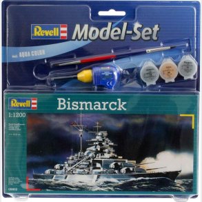 Revell - Bismarck Model Skib Byggest Inkl. Maling - 1:1200 - 65802