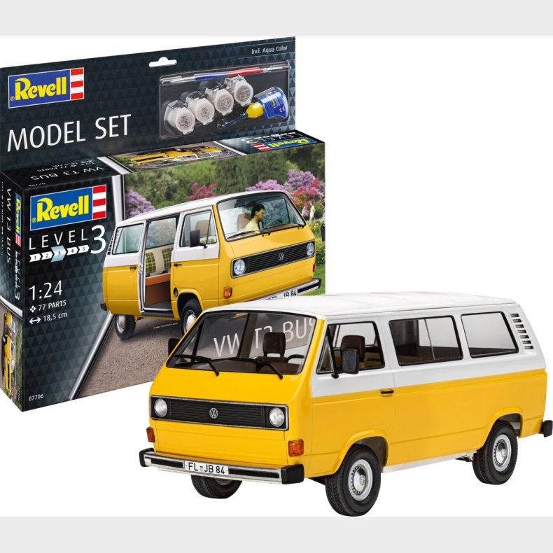 Revell - Vw T3 Bus Modelbus Byggest - 1:24 - Level 3 - 07706