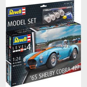 Revell - '65 Shelby Cobra 427 Bil Byggest Inkl. Maling - 1:24 - Level 4 - 67708