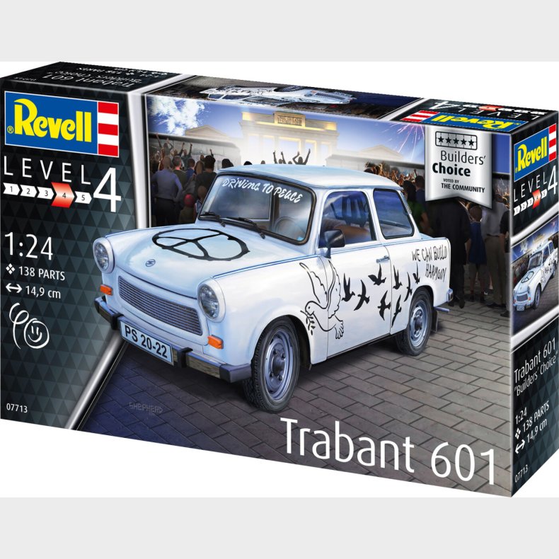 Revell - Trabant 601s Male Byggest Modelbil - Level 4 - 67713