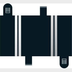 Scalextric Skinner - Quarter Straight - 87 Mm - 2 Stk - C8200