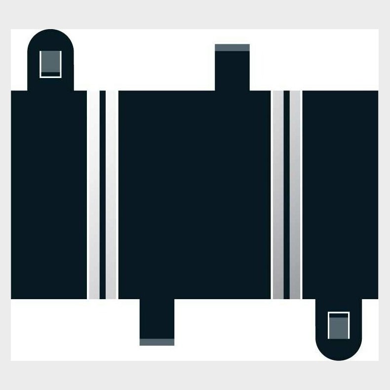 Scalextric Skinner - Quarter Straight - 87 Mm - 2 Stk - C8200