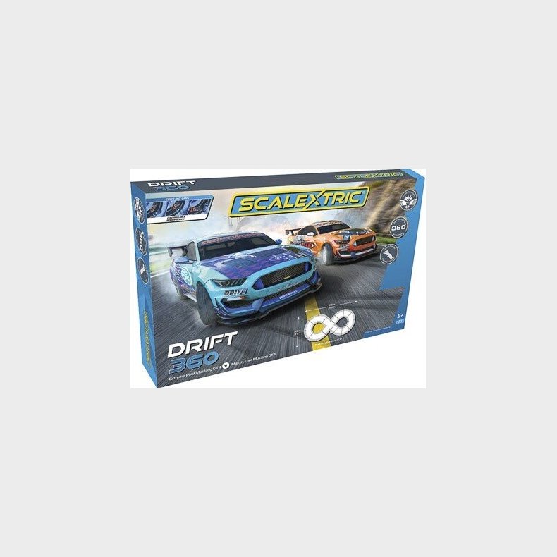 Scalextric - Drift 360 Racerbane St - Extreme Ford Mustang Gt4 Vs Maxxis Ford Mustang Gt4 - 1:32 - C1421p