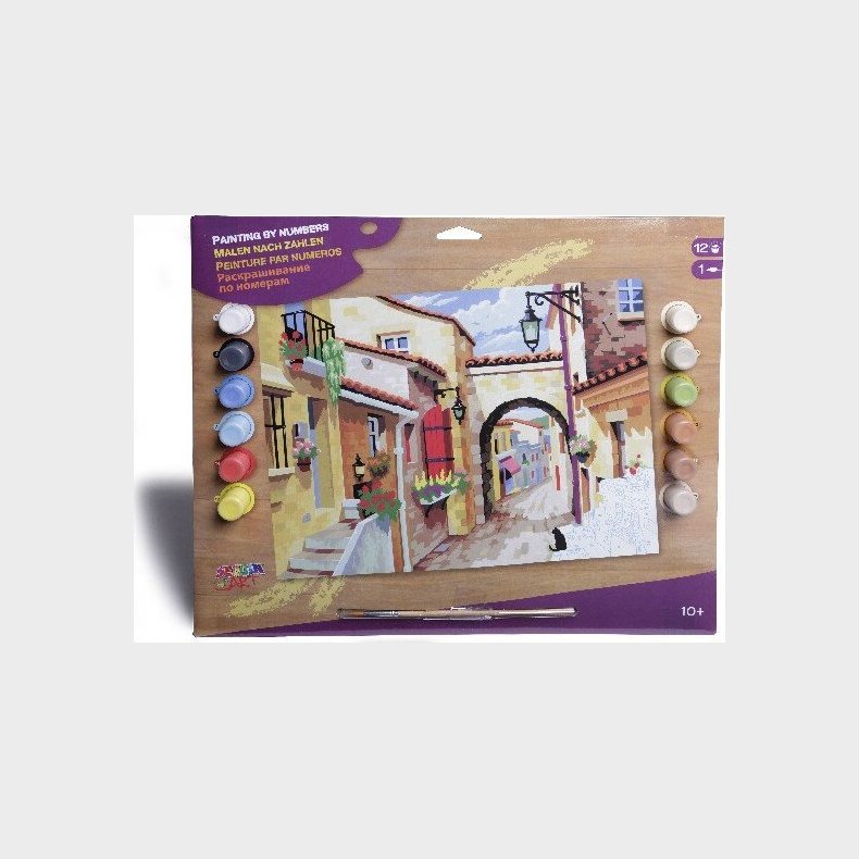 Sequin Art - Painting By Numbers - A Quiet Street - 39 X 30 Cm