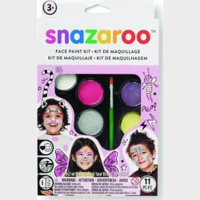 Snazaroo - Ansigtsmaling St Med 10 Farver Og Idéhfte - Lyserd