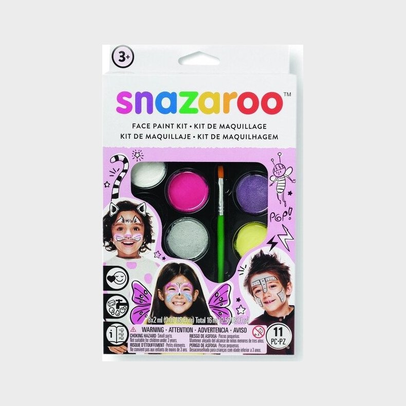 Snazaroo - Ansigtsmaling St Med 10 Farver Og Id&eacute;hfte - Lyserd