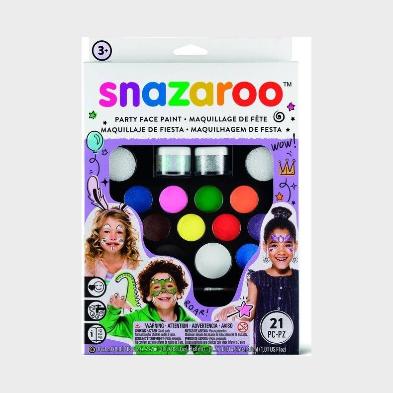 Snazaroo - Ansigtsmaling St Med 20 Farver Og Id&eacute;hfte