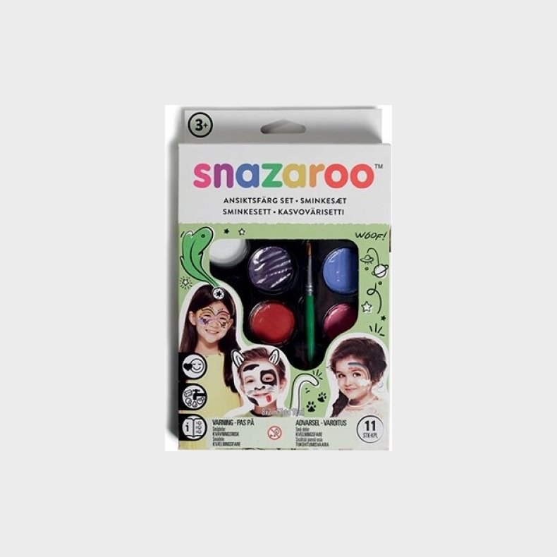 Snazaroo - Ansigtsmaling St Med 10 Farver Og Id&eacute;hfte - Grn