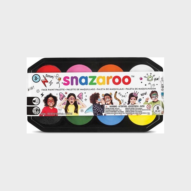 Snazaroo - Ansigtsmaling Palette Med 8 Farver