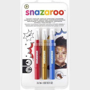 Snazaroo - Ansigtsmaling St Med 3 Stk - Rd, Gul Og Bl