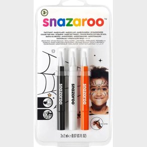 Snazaroo - Ansigtsmaling St Med 3 Stk - Sort, Hvid Og Orange