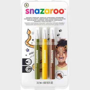 Snazaroo - Ansigtsmaling St Med 3 Stk - Grn, Gul Og Brun