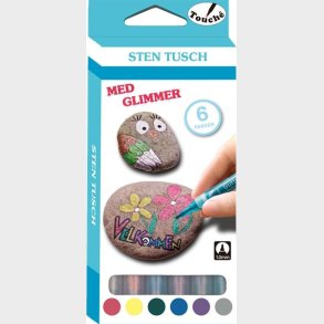 Tusser Til Sten - St Med 6 Glimmer Farver - Touch