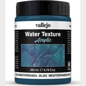 Vallejo - Water Texture Akryl Medium - Mediterranean Blue 200 Ml