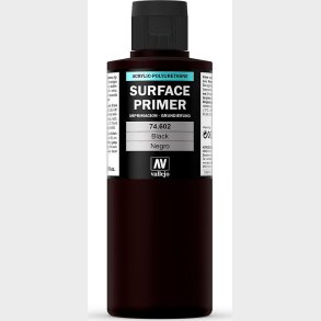 Vallejo - Surface Primer - Sort 200 Ml