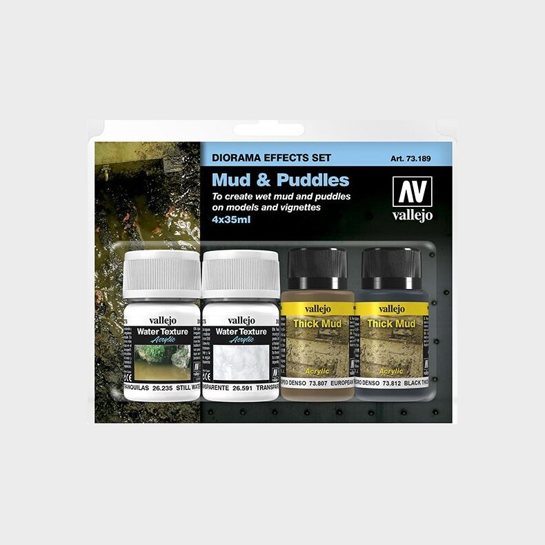 Vallejo - Mud And Puddles Maling St - 4x35 Ml